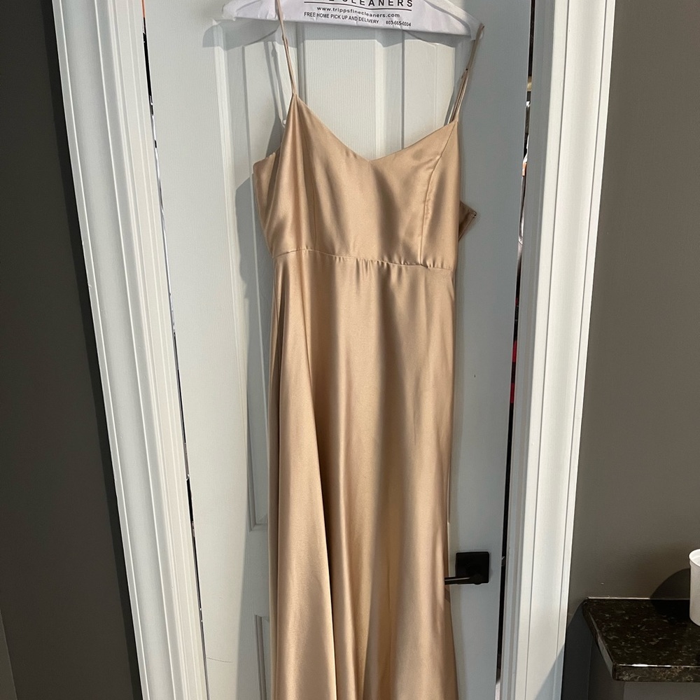 Show Me Your MuMu - champagne satin Faith Maxi dress